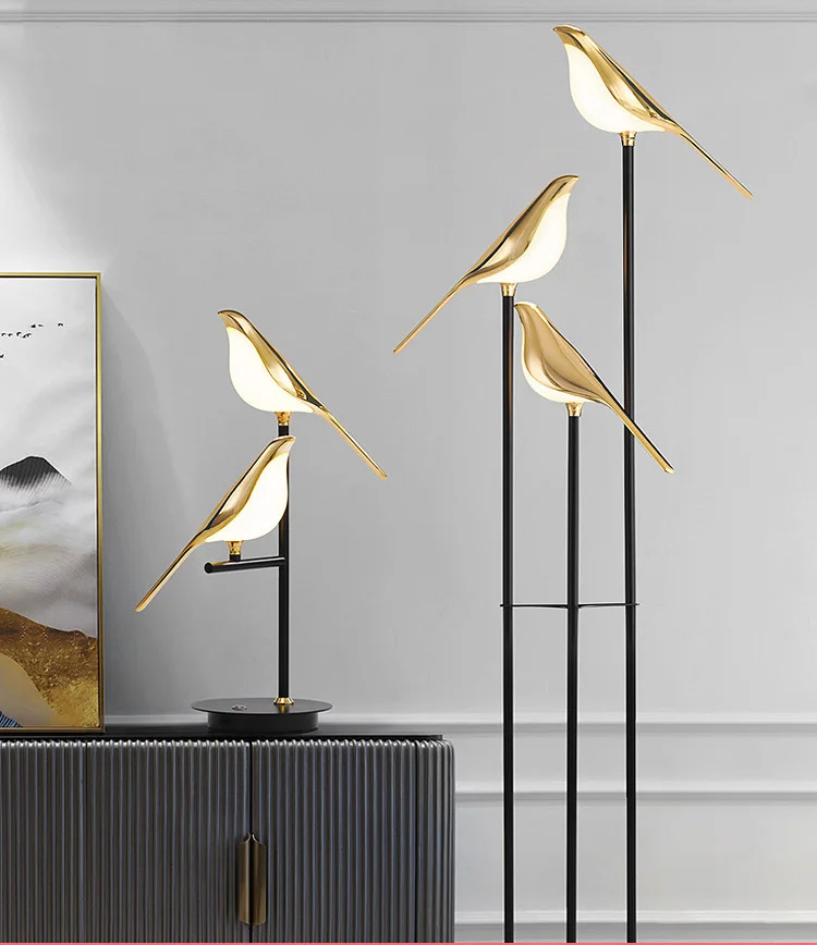 Фойе Ресторан светодиодный Люстра золото сорока птица украшения дома