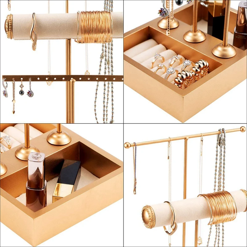 Органайзер для ювелирных изделий 3 уровня подставка дерево металлическое