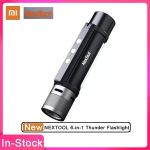 new xiaomi nextool 6 in 1 1000lm dual light zoomable alarm flashlight usb c rechargeable mobile power bank camping work light free global shipping