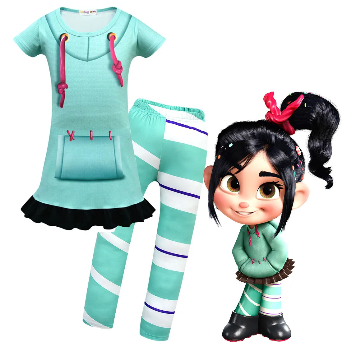 Фильм Ральф ломает Интернет: Wreck-It 2 Vanellope von Schweetz косплей костюм дети Хэллоуин |