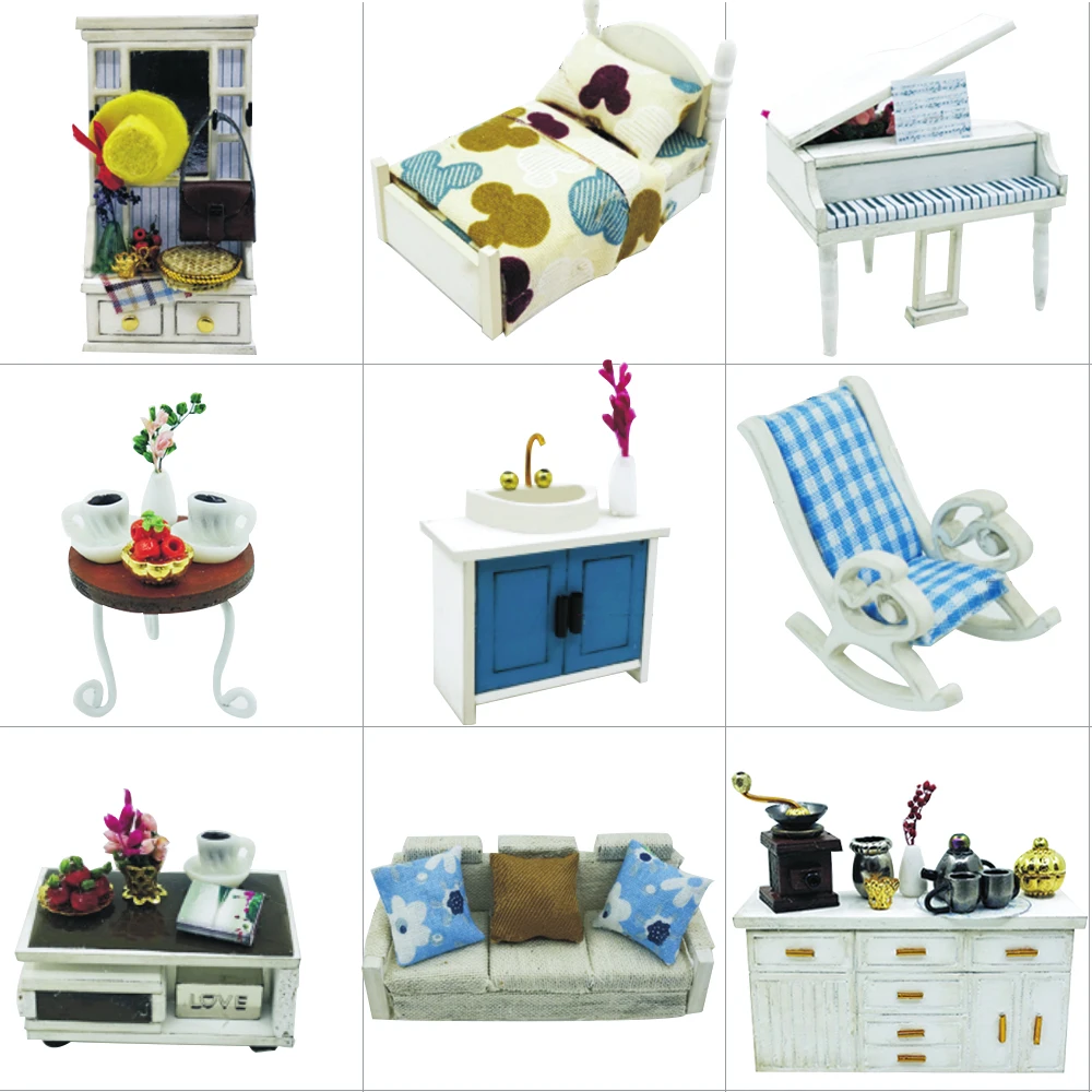 

DIY Dollhouse Wooden doll Houses Miniature Doll House Furniture Kit Casa Music Led Toys for Child Birthday Gift