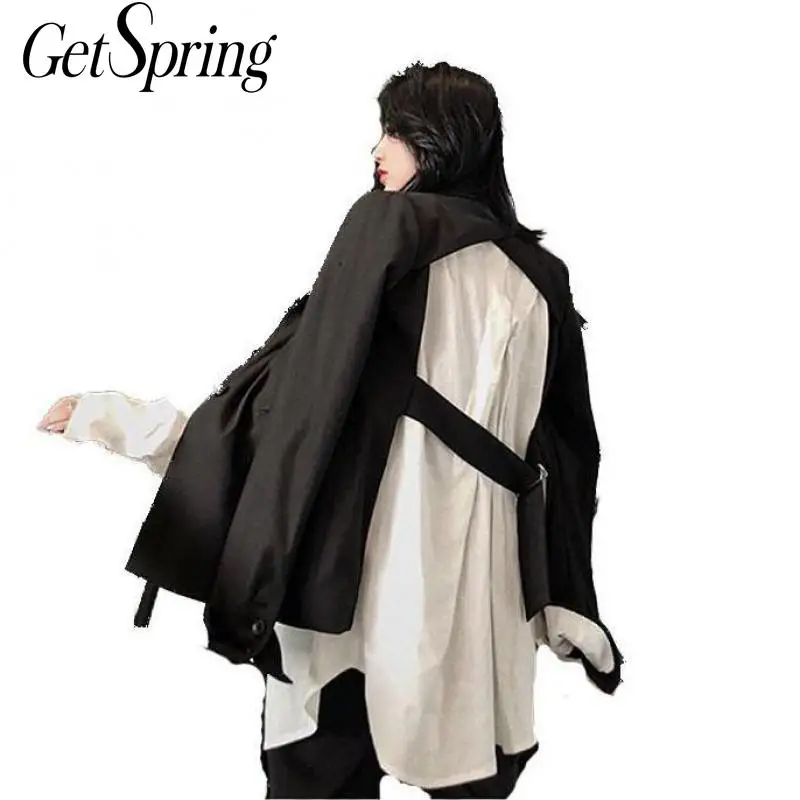 GETSRING Женское пальто Блейзер костюм женский Асимметричный Повседневный Пальто