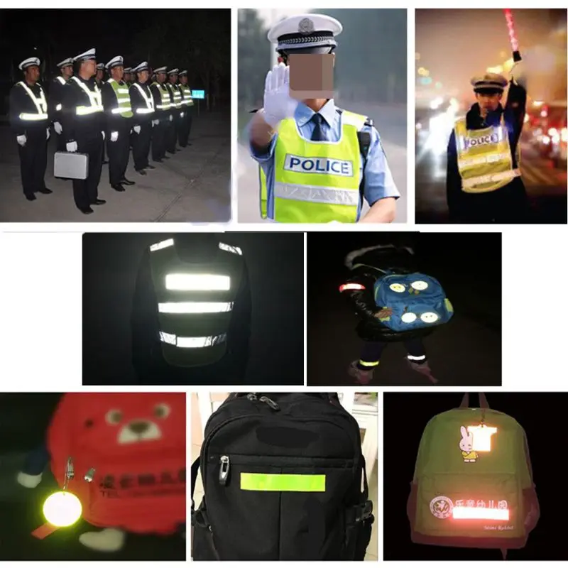 

50Pc High Reflective Adhesive Stickers Night Visibility Safety Child Universal Safe Reflector for Backpack Bike Stroller