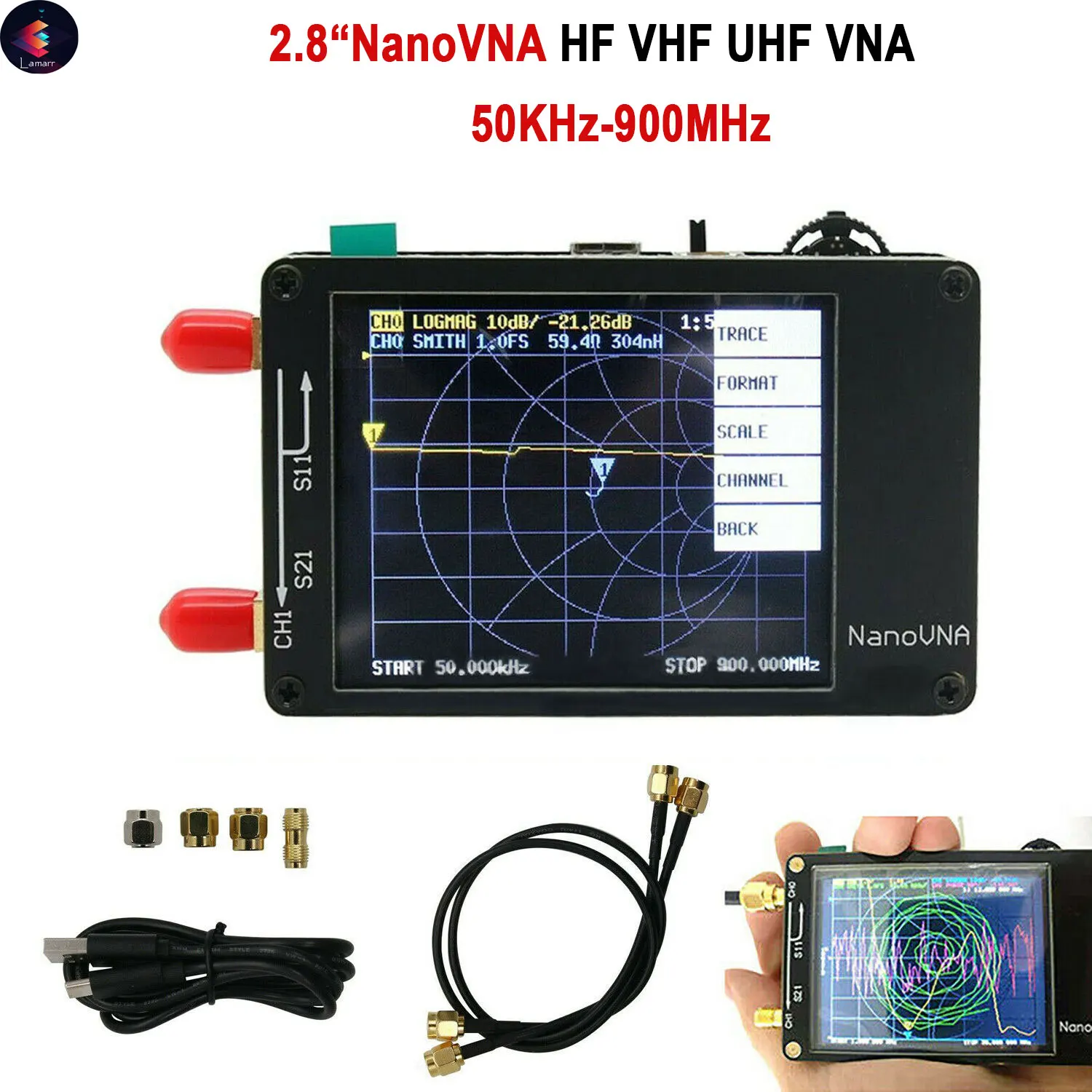 Вектор анализатор сети NanoVNA 50 кГц 900 МГц 2 8 дюймов ЖК дисплей UHF VHF