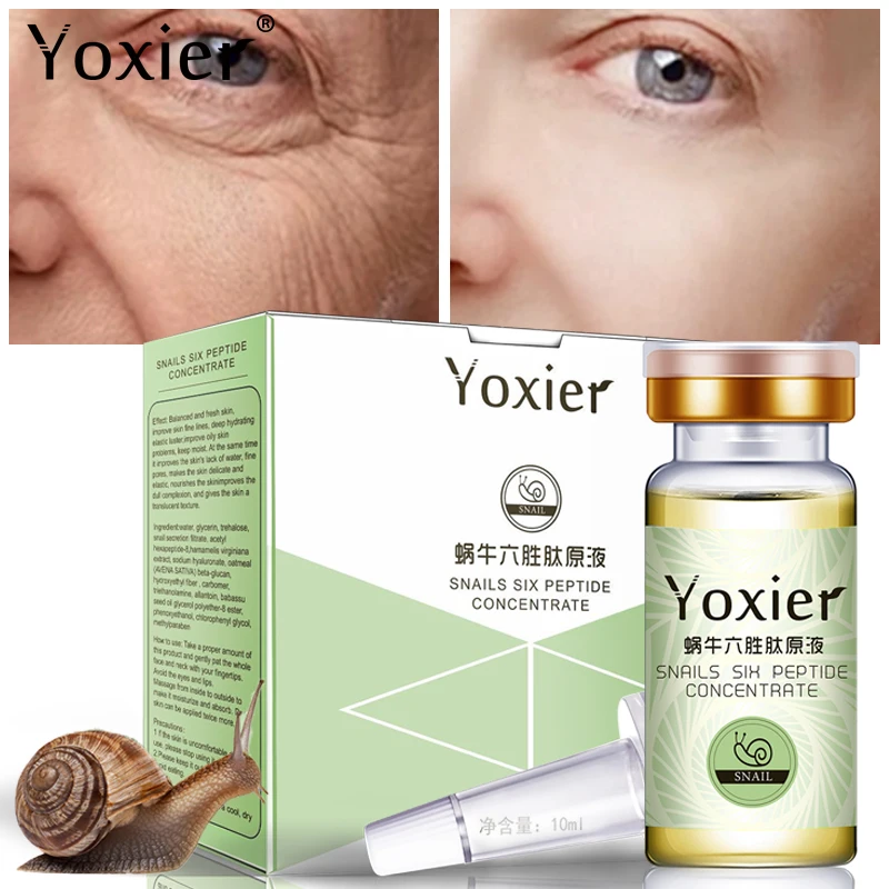 

Snails Six Peptide Concentrate Face Serum Anti-Aging Anti-Wrinkle Anti-Oxidant Moisturizing Nourishing Beauty Skin Care 10ml