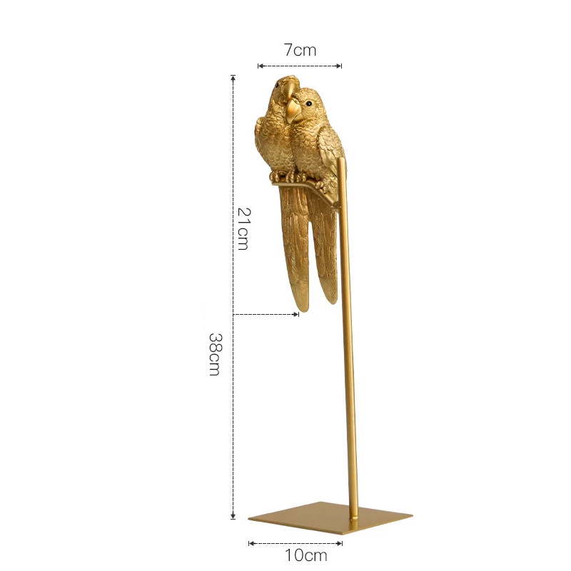 

Couple Birds Parrots Statue Resin Sculptures Miniature Parakeet Romantic Lovers Souvenir For Wedding Valentine Day Home Decor