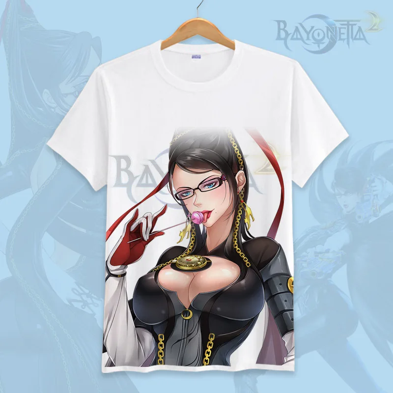 Футболка для косплея японского аниме Bayonetta летняя футболка с мультяшным принтом