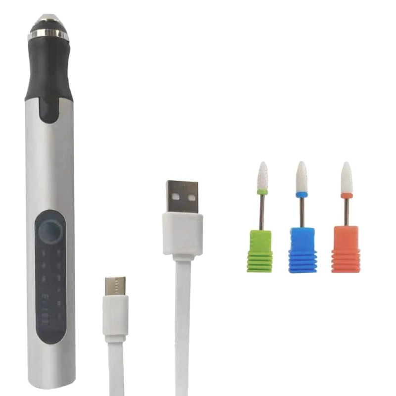 

Q1QD USB Rechargeable Electric Nail Polishing Pen Tools Kit with Ceramic Drill Bits