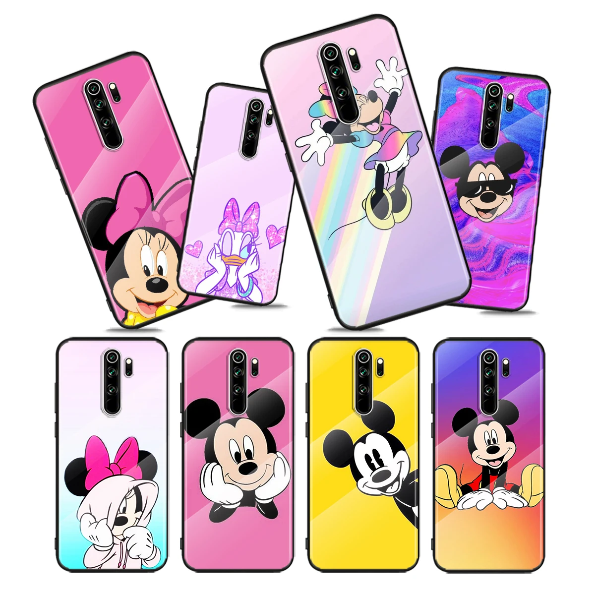 

Tempered Glass Cover Mickey Mouse Color For Xiaomi Redmi Note 10 10S 9T 9S 9 8T 8 7 Pro Max 5G Shockproof Phone Case