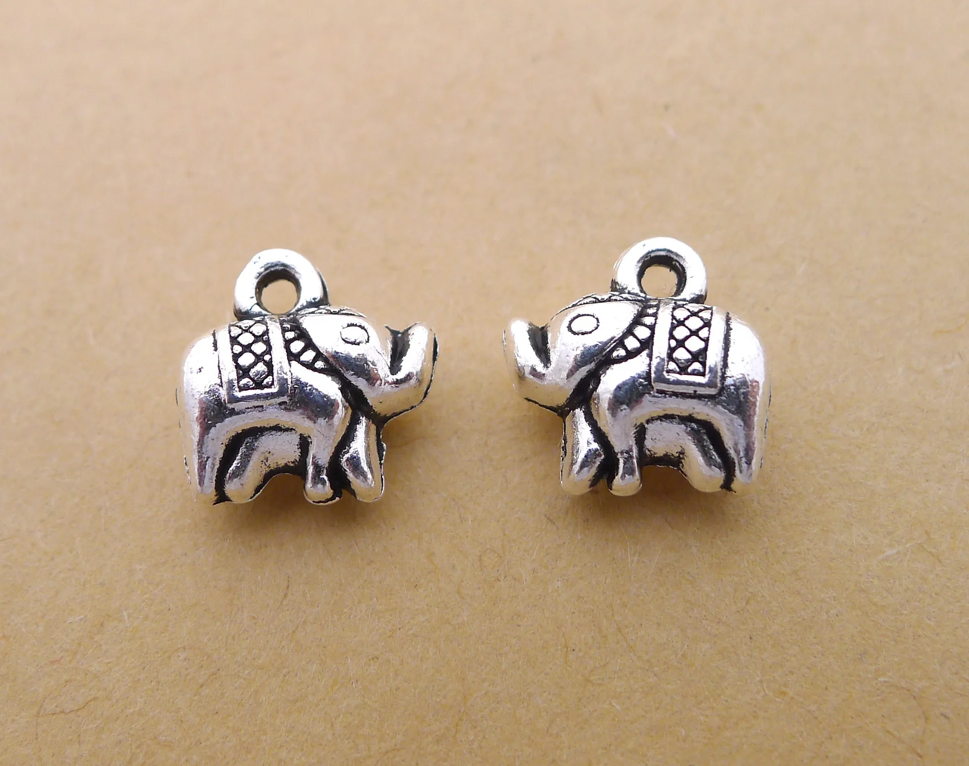 

Handmade Earrings Charms Diy Accessories For Jewelry Pendant Bracelet 10pcs 12x12mm Antique Silver Color Elephant Charms