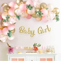 100pcs pink balloon arch garland kit white confetti latex balloons baby shower girl birthday wedding party decor accessories