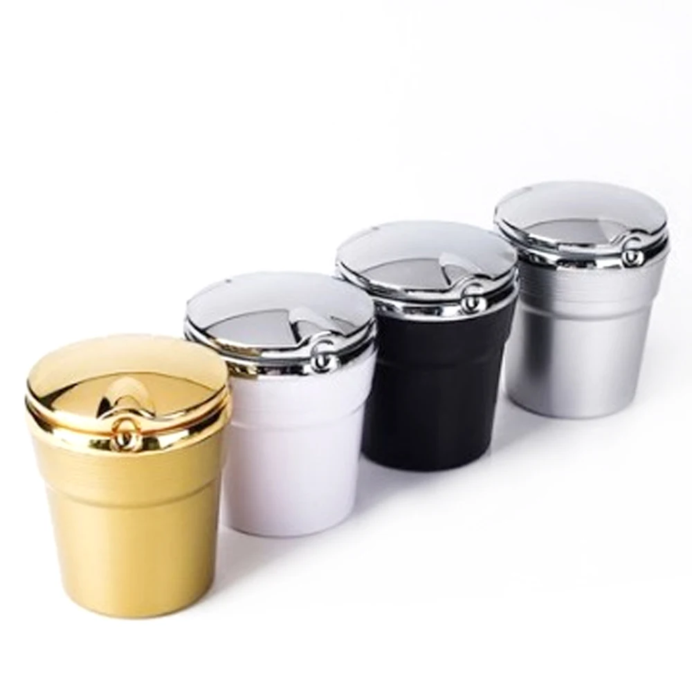 

10Pcs Car Ashtray Plastic Ash Tray Cigar Cigarette Ash Storage Cup With LED Light Flame Retardant Function Smoking Accessories