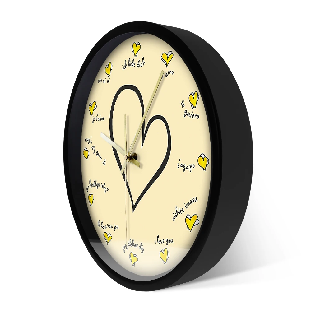 Я люблю тебя на 12 разных языках очаровательные тихие любящие настенные часы