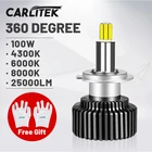 360 светодиодный Автомобильные фары H7 4300 лм 6000K 8000K 9012 K 9005 HIR2 H1 H11 H4 HB3 HB4 H8 H9 9006 100 CSP чипы дальний и ближний свет Вт