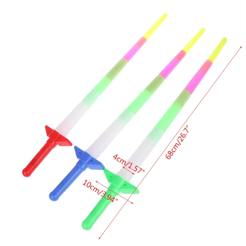 

New Rainbow Laser Sword Extendable Light Up Toys Flashing Wands Led Sticks Party