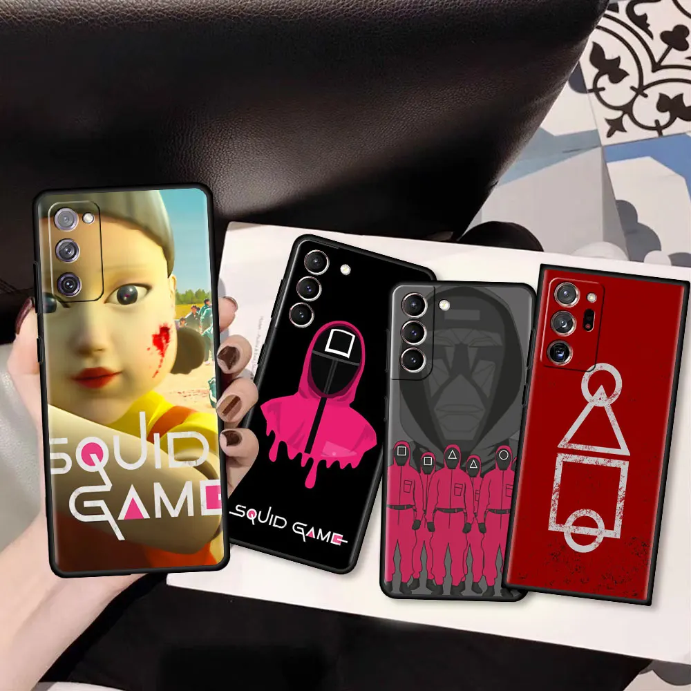

Hot Squid Game Funda for Samsung S20 S21 FE S10 S9 Plus S8 Case for Galaxy Note 20 Ultra 10 Lite 9 Soft Phone Coque