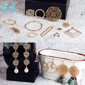 Серьги-подвески для ушей сделай сам, ювелирные изделия из сплава с простым геометрическим дизайном, цветами, кольцами, браслетом, подвесками