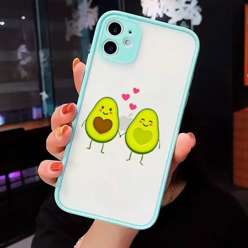 

Avocado cute cartoon pattern high quality Phone Cases matte transparent For iphone 7 8 11 12 plus mini x xs xr pro max cover