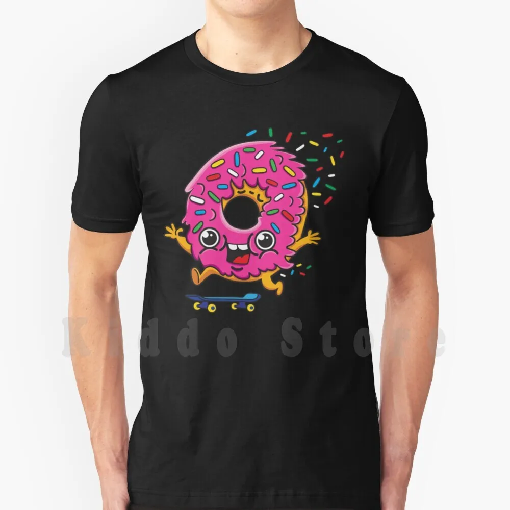 

Skater Donut T Shirt Diy Big Size 100% Cotton Skateboard Donut Doughnut Donut Shop Skater Skating Skateboarding Skate Park