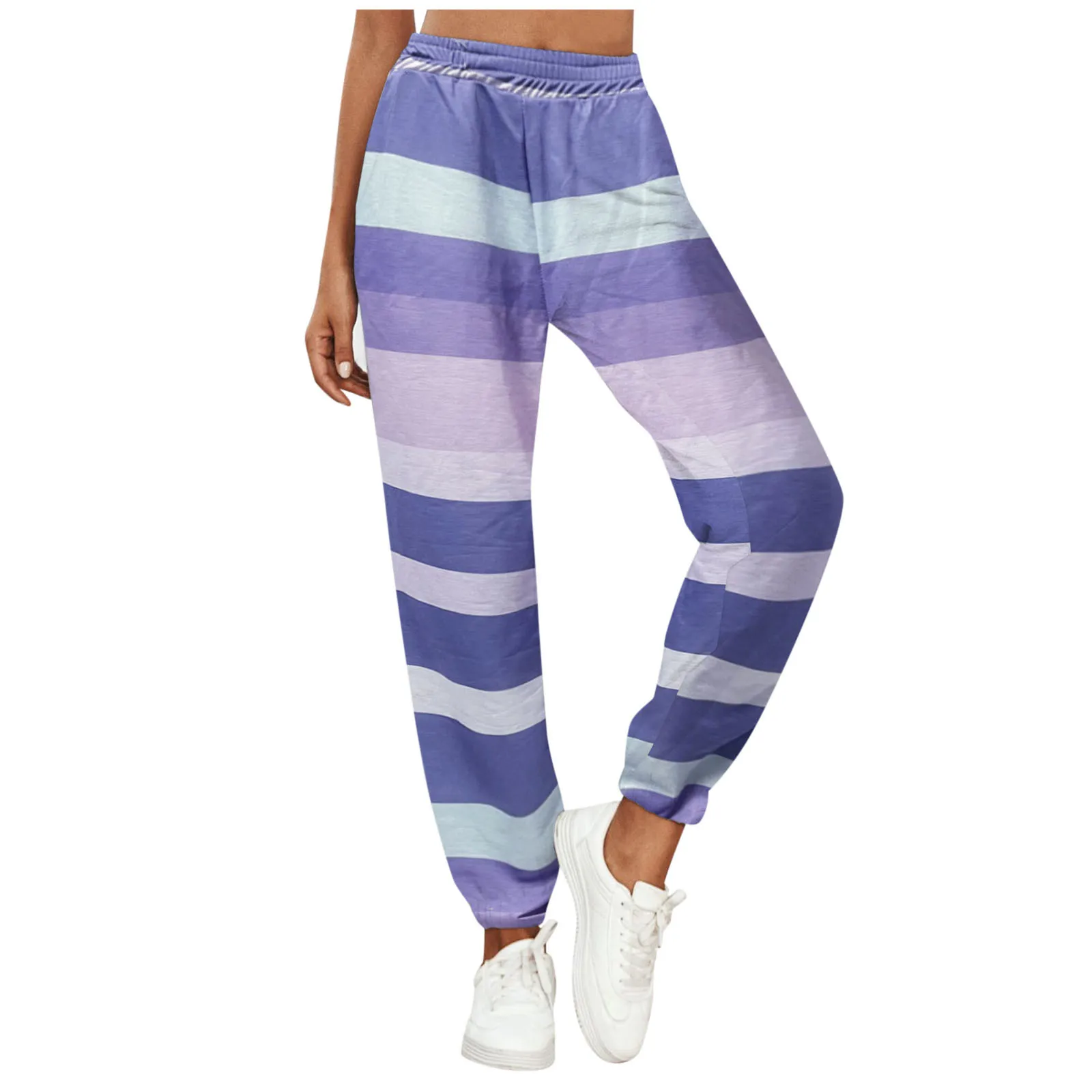 

Bohemian Stripe Straight Pants Women High Waisted Sweatpants Jogger Workout Yoga Lounge Pants Trouser Retro Long Pant Джинсы