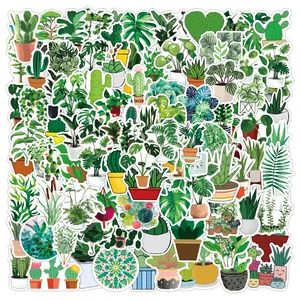 1050100pcs green potted plant decorative washi stickers scrapbooking stick laptop label diary stationery album stickers toys free global shipping