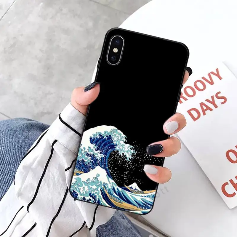 

Wave Art Japanese Green Illust Phone Case for iPhone 11 12 mini pro XS MAX 8 7 6 6S Plus X 5S SE 2020 XR