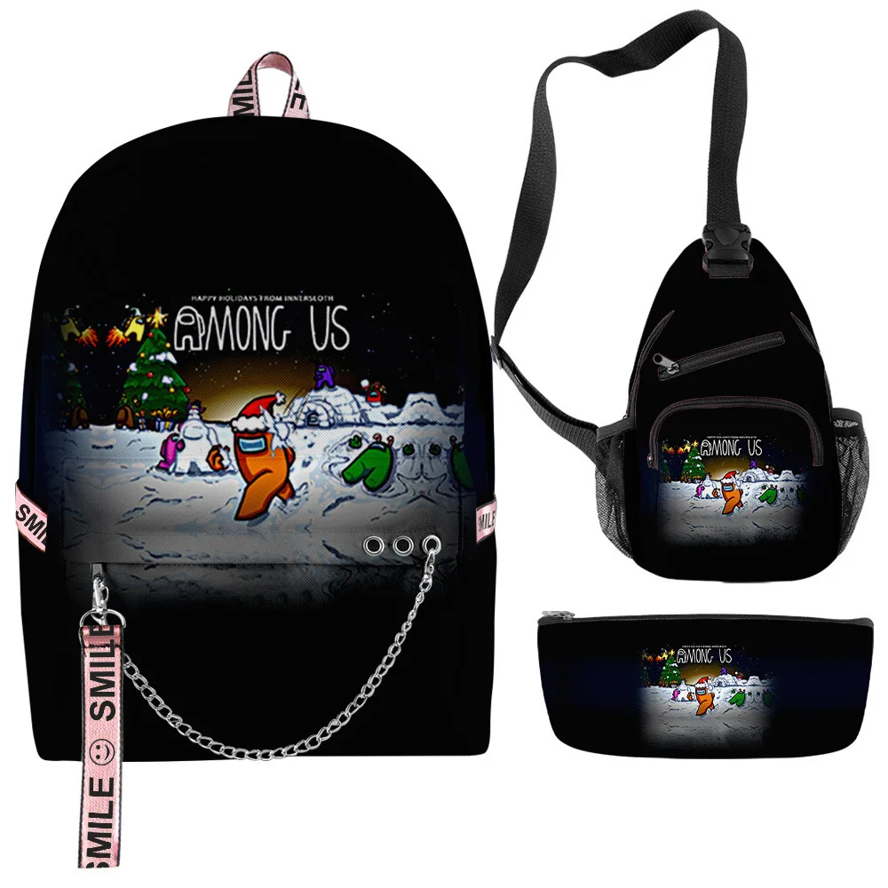 

Weysfor 3pcs/set School Backpack 2020 New Among US Bags for Teenage Girls Travel Backpack Women Bookbags Teen Student Schoolbag
