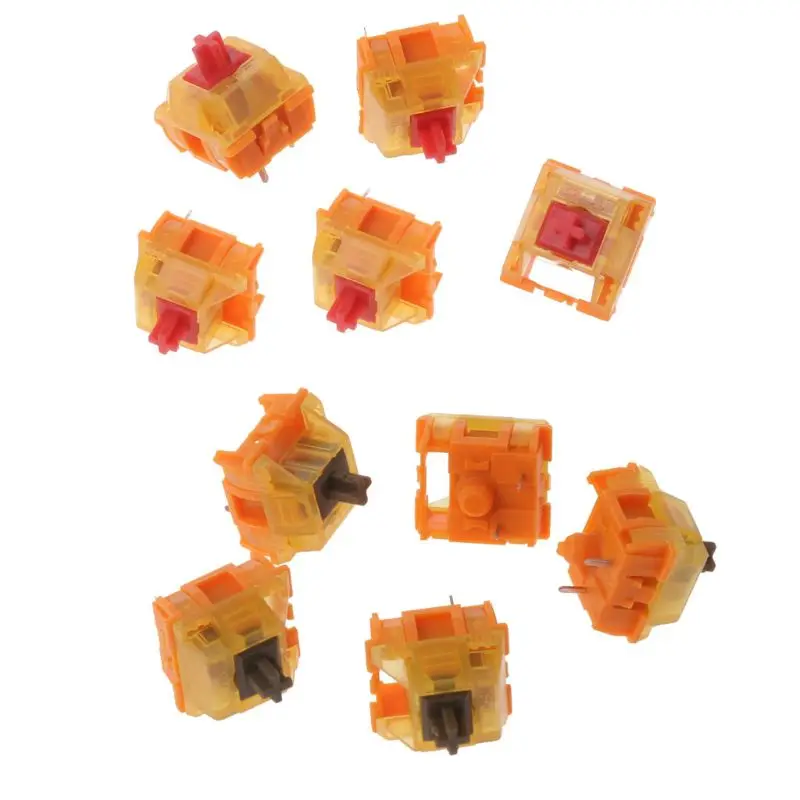 

5 шт./упак. ТТК механическая клавиатура выключатель Золотой красно-коричневый переключатель 2rd поколения W8ED