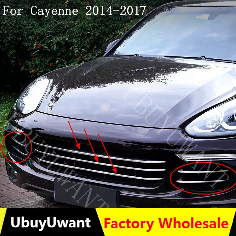 Для Porsche Cayenne 2014 2015 2016 2017 ABS автомобиля передний 3D бампер сетки вентиляционное