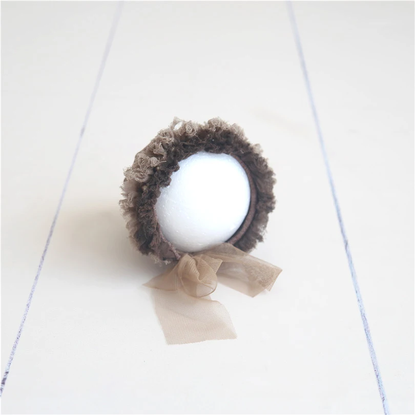 Винтаж коричневый новорожденных вязаный берет шляпу для Подставки фотографий