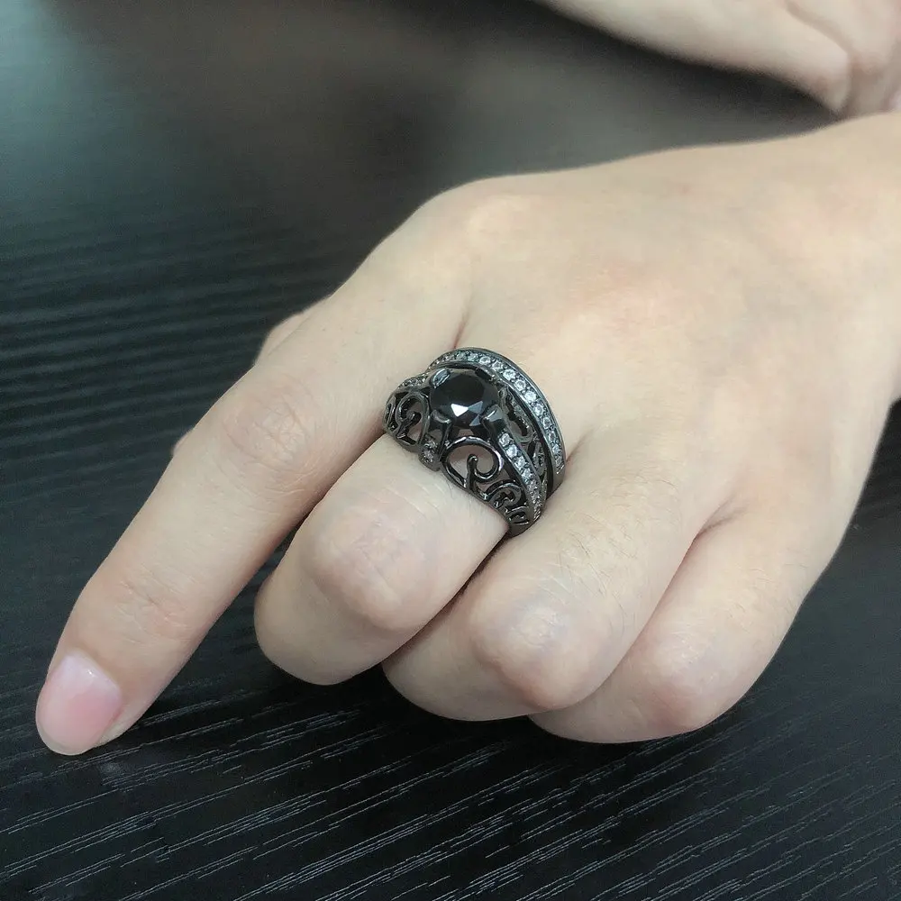 Панк Череп Ретро готический стиль кольца для Wmen Хэллоуин ювелирное изделие