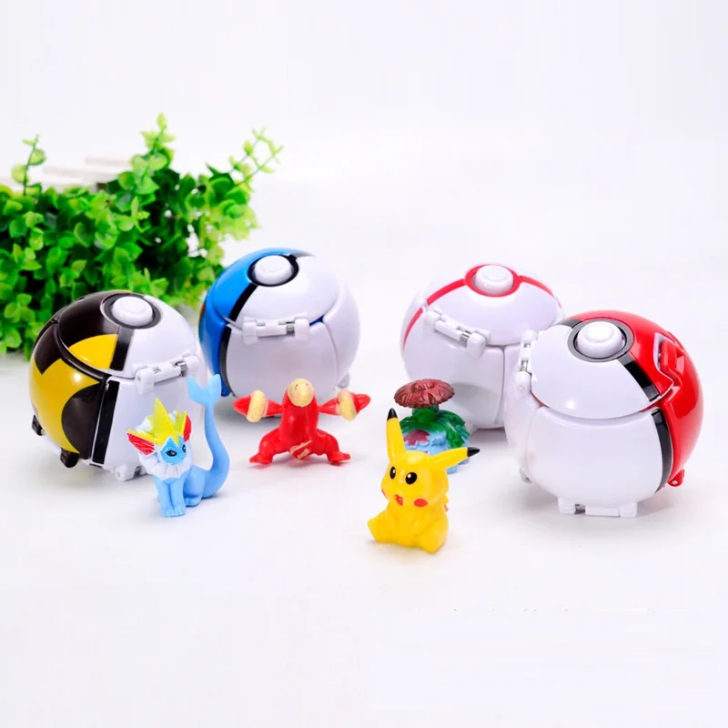 Poke Ball аниме игрушки Touch can флип и взрыв покемон куклы карманные монстры покемон косплей реквизит содержит Аниме Кукла