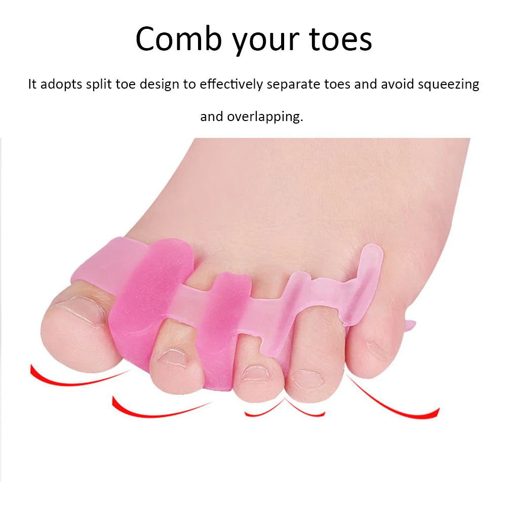 

1Pair Toes Separators Corrector Reuseable Protector Toes Valgus Protector Preventing Blisters Nail Tools Foot Care