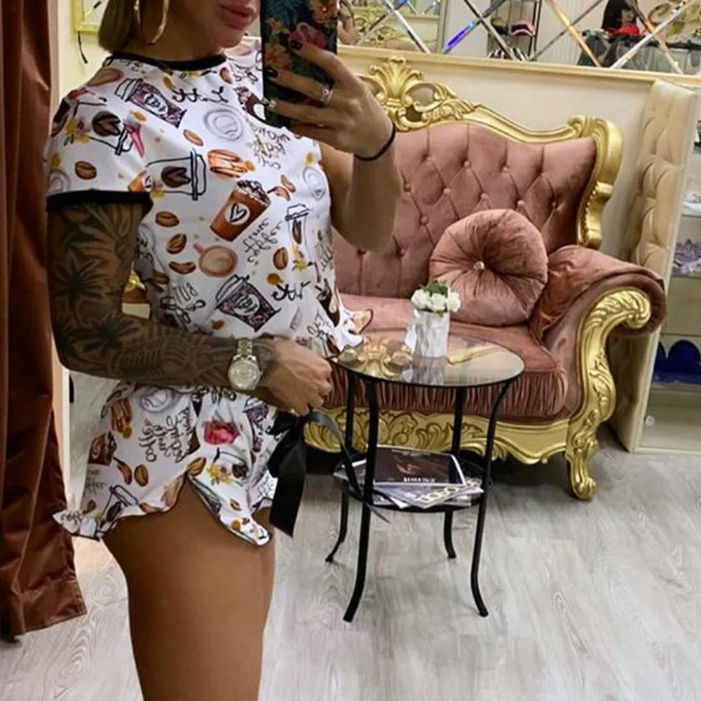 Женский спортивный костюм с цветочным принтом комплект из 2 предметов