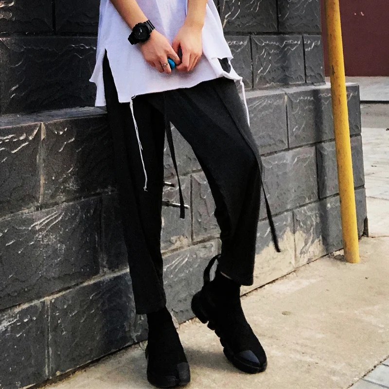 Летние тонкие свободные брюки в стиле хип хоп для мужчин и женщин Длинные