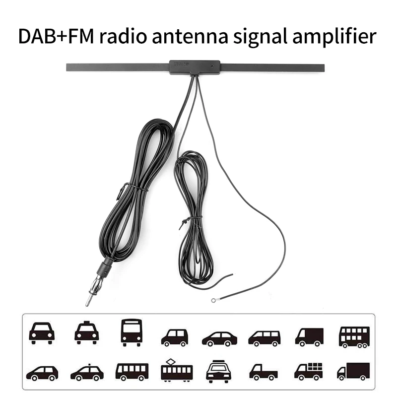 1 шт. универсальная DAB + FM радиоантенна усилитель Сигнала Антенна Plug Play VHF UHF авто