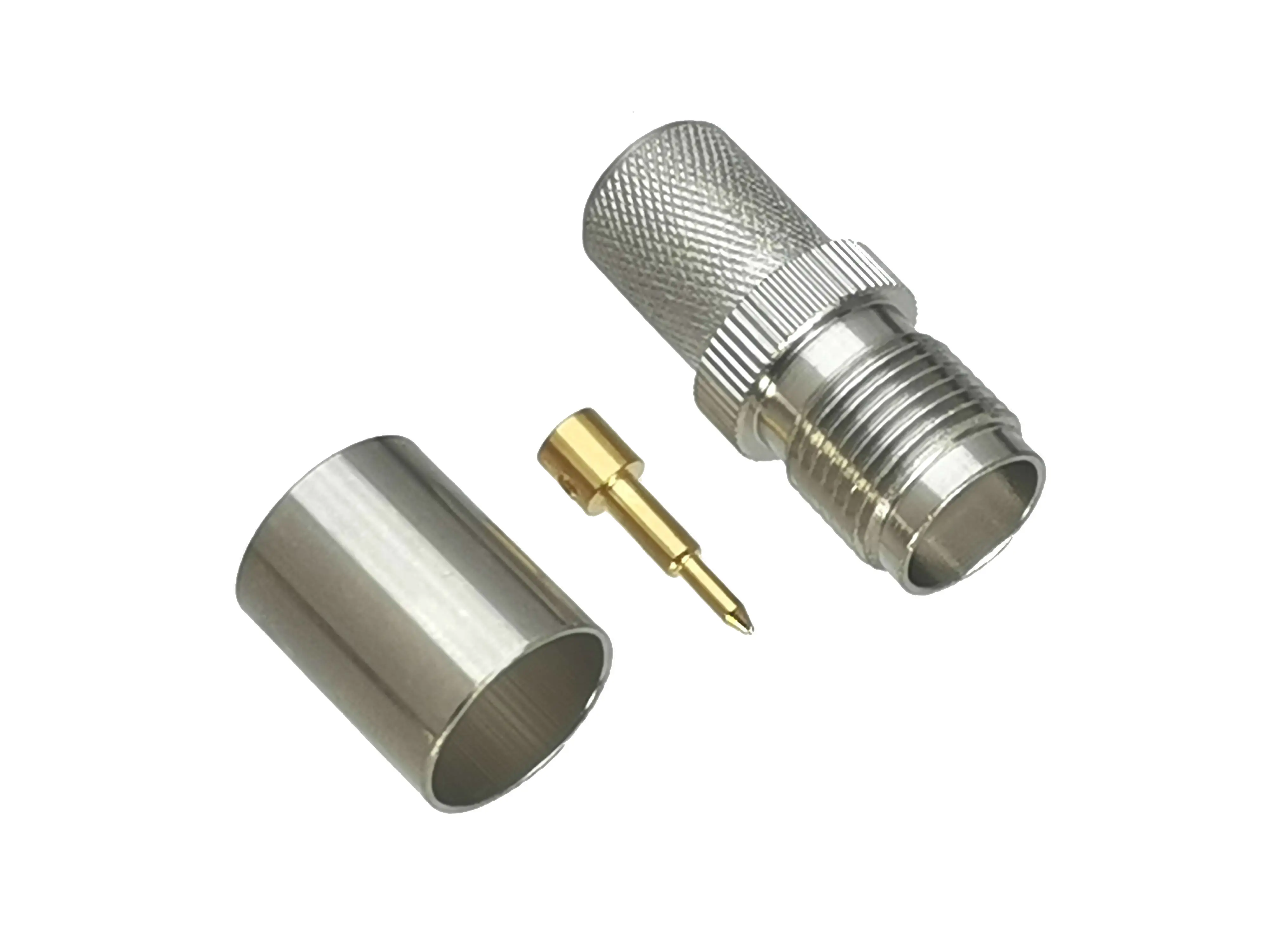 10Pcs Connector RP-TNC Female Plug Crimp RG8 LMR400 RG213 Cable RF Adapter Coaxial High Quanlity 50ohm Brass