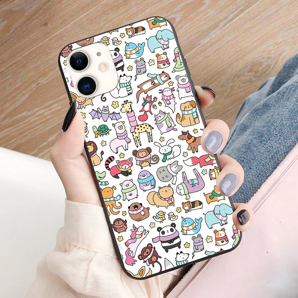 Мягкий чехол из ТПУ с рисунком животных и шарфов для iphone 11pro MAX 11 X XS XR XSMAX 6 plus 7 7plus 8