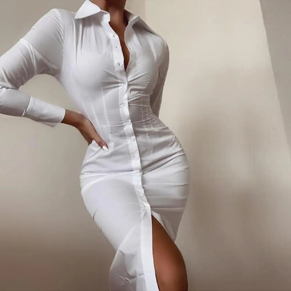 

Платье женское длинное с разрезом на подоле, пикантное Бандажное с длинным рукавом, уличная одежда с полосатым принтом, с отложным воротник...