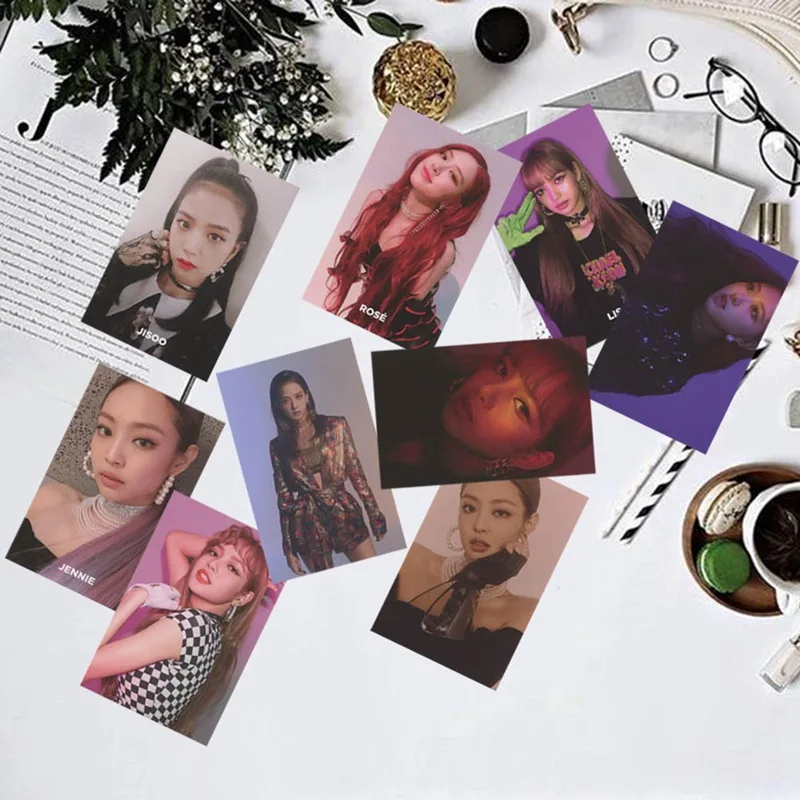 KPOP Черный Розовый альбом квадратной вверх самодельная бумага Lomo карты фото