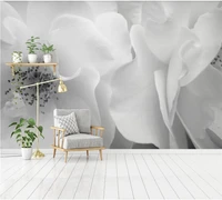 xuesu customized 8d wallpaper hand painted simple atmospheric three dimensional flower indoor background wall nordic mural