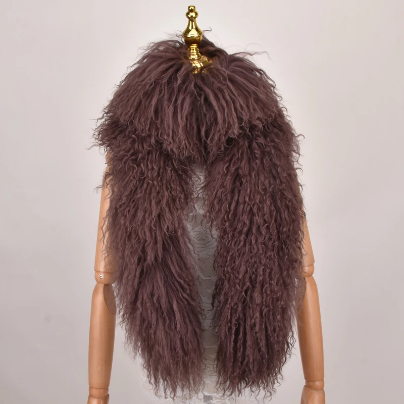 Натуральная кожа из меха от монгольского ягненка меховой шарф женский