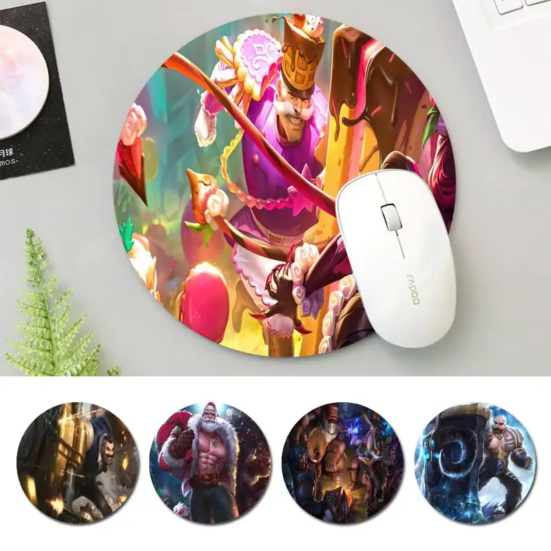 

Accessories LOL Braum Mouse Mat Round Pads Family Laptop Gamer Rubber Mouse Mat MousePad Desk Gaming Mousepad Cup Mat