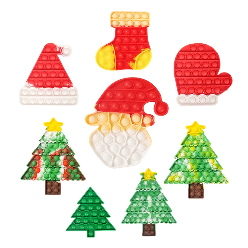 

fidget toys free shipping поп ит For Adults Children Happy Garden Simple Dimple Fidget Toys Squeeze Toys Christmas Series Gifts