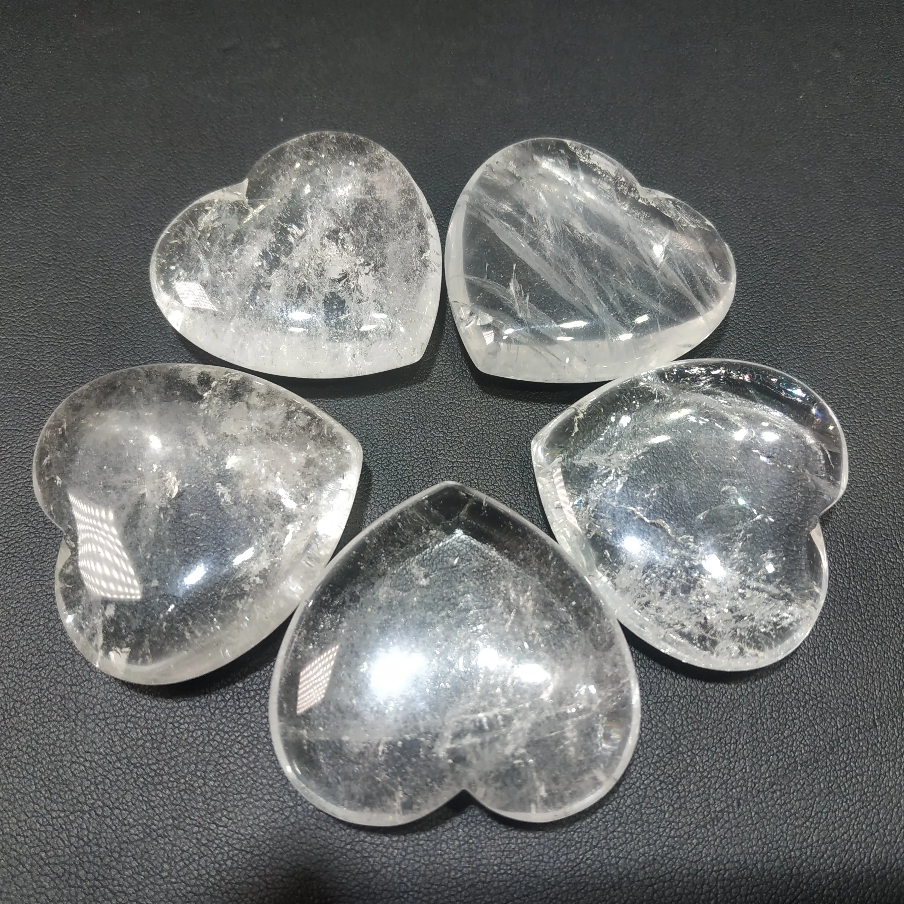 2 шт драгоценные камни ПРИРОДНЫЙ прозрачный кварц кристаллы Сердце Камень