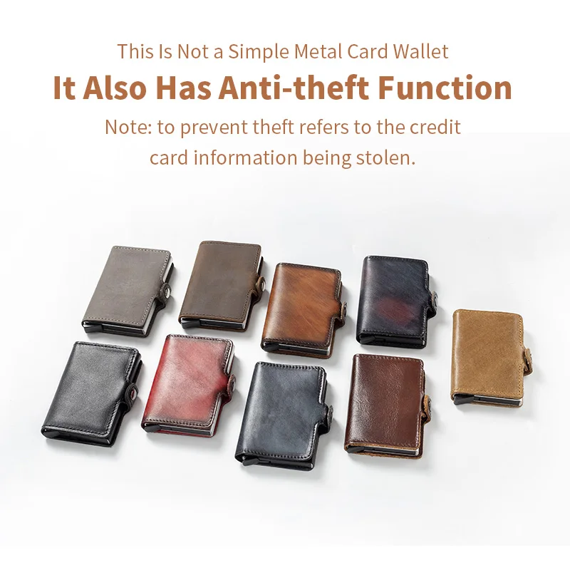 

2020 Colourful Wallet RFID Blocking ID Credit Holder Hasp Aluminum Metal Credit Business Mini Card Wallet Dropshipping Man -C