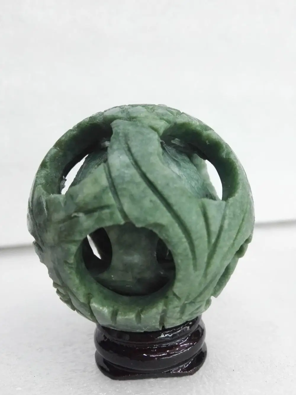 55 мм изысканный китайский нефритовый цветок Волшебный шар-пазл + подставка