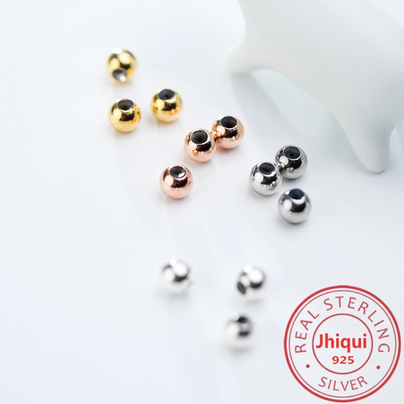 

5PCS/LOT S925 PURE Silver Inner Silica Gel Positioning Spacer Beads 3/4/5/6MM Diy Bracelet Necklace Making Fine Jewelry Findings