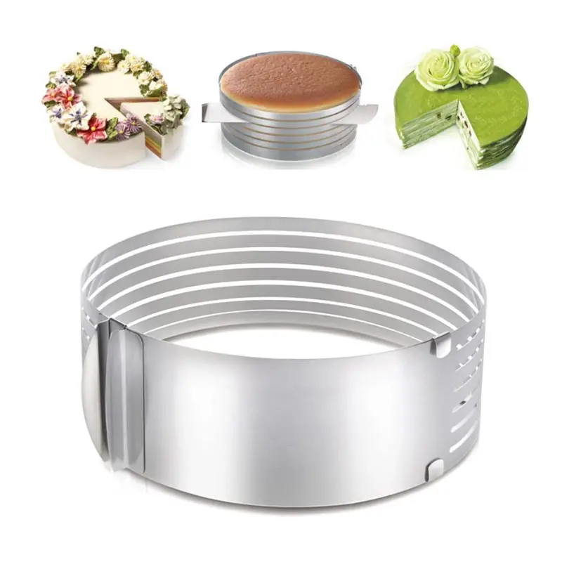 

Cake Slicer Stainless Steel 15-20cm/24-30cm Adjustable Cake Layered Cutter Mold DIY Round Bread Baking Tools