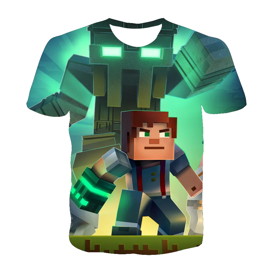 

2021 Summer New My World Children T-shirt Kawaii Cartoon Street Style Hip Hop T-shirt Game Boys Girls T-shirt 4-14T